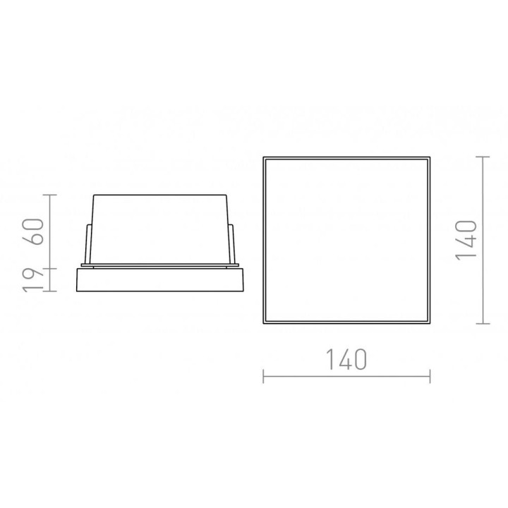 REDLUX Dejavu SQ9, SQ14 LED wall luminaire