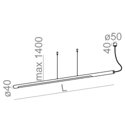 AQFORM THIN TUBE asymmetry LED suspended