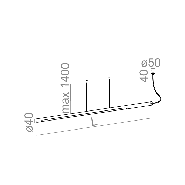 AQFORM THIN TUBE asymmetry LED zwieszany