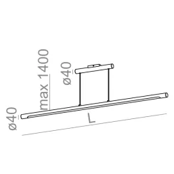 AQFORM THIN TUBE central LED suspended