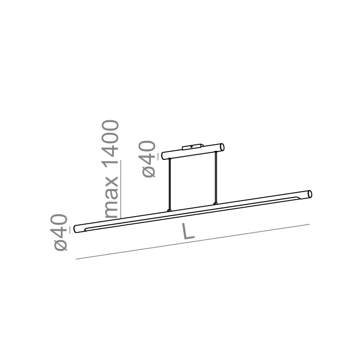 AQFORM THIN TUBE central LED zwieszany
