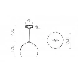 REDLUX Blondie 25 Lampa wisząca do szyny 3-faz E27