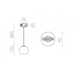 REDLUX Desty Pendant lamp for 3-phase GU10 rail