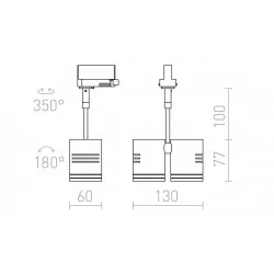 REDLUX Beeba II 3-phase 2xGU10 spotlight