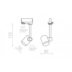 REDLUX Fax GU10 3-phase track spotlight