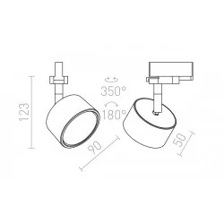 REDLUX Pixie 3-phase LED spotlight GX53