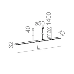 AQFORM LENS LINE section LED suspended