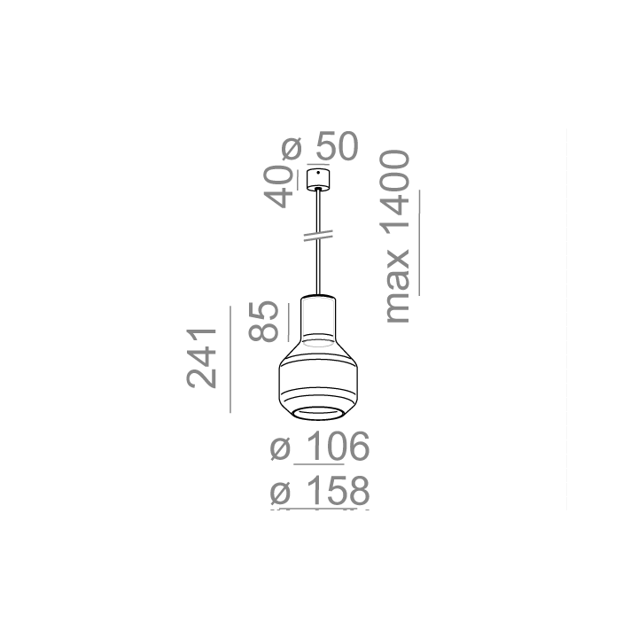 AQFORM MODERN GLASS Barrel LED 230V zwieszany