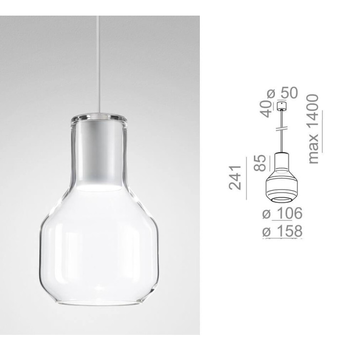 AQFORM MODERN GLASS Barrel gu10 suspended 50472 rhomby, milky
