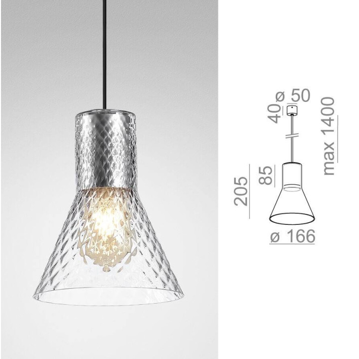AQFORM MODERN GLASS Flared E27 suspended 50474