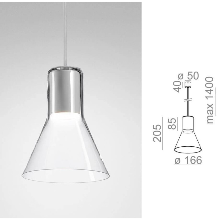 AQFORM MODERN GLASS Flared LED 230V suspended 50477, 50536