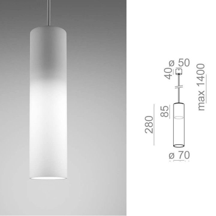 AQFORM MODERN GLASS Tube GU10 zwieszany 50470, 50529