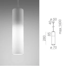 AQFORM MODERN GLASS Tube E27 suspended 50473, 50532