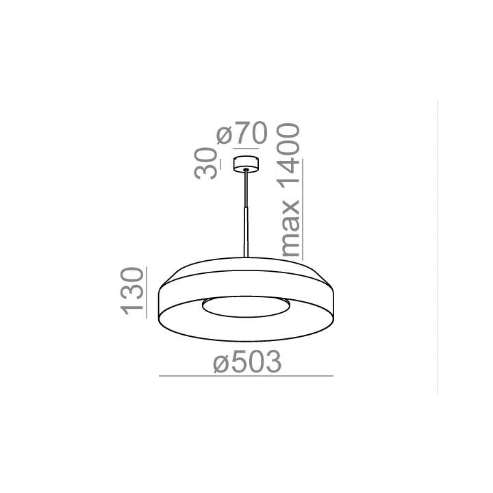 AQform MAXI RING dot LED 230V suspended 50518 suspended