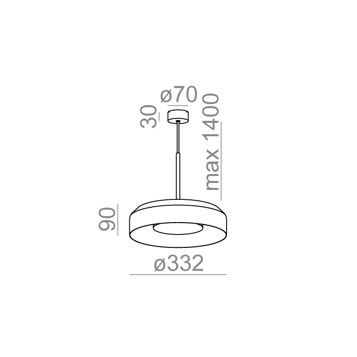AQform REVEL dot LED 230V suspended 50521 33cm