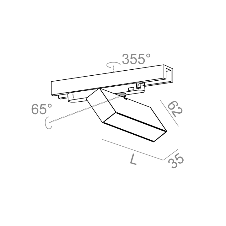 AQFORM RAFTER LED track lampa do szyn 3F