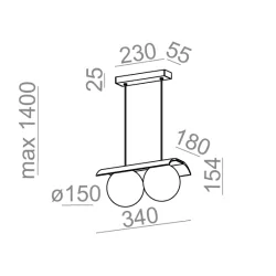 AQFORM MODERN BALL WP x2 LED suspended 59778