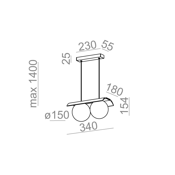 AQFORM MODERN BALL WP x2 LED suspended 59778