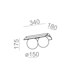 AQFORM MODERN BALL WP x2 LED natynkowy 46971