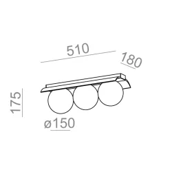 AQFORM MODERN BALL WP x3 LED natynkowy 46972