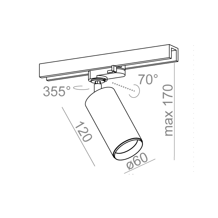 AQFORM PET next LED 230V track 16362 reflector power 8,5W