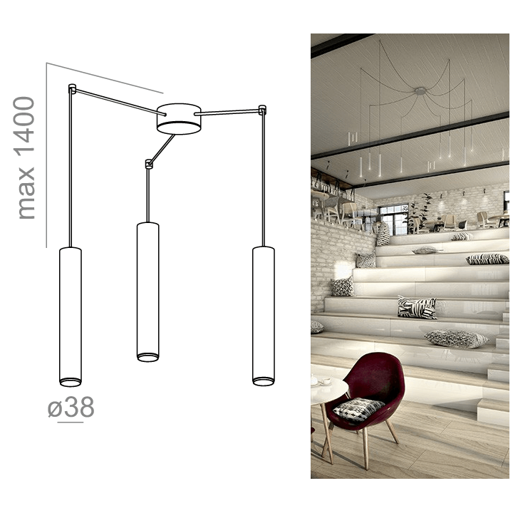 AQFORM PET next mini LED SPIDER zwieszany