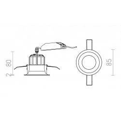 REDLUX SHARM BASE Ribbed Ceiling luminaire LED