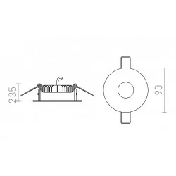REDLUX Spray 9, 11 Recessed LED white, black luminaire
