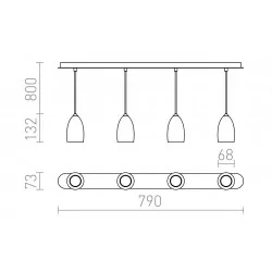 Redlux Babades IV Hanging lamp 4xGU10