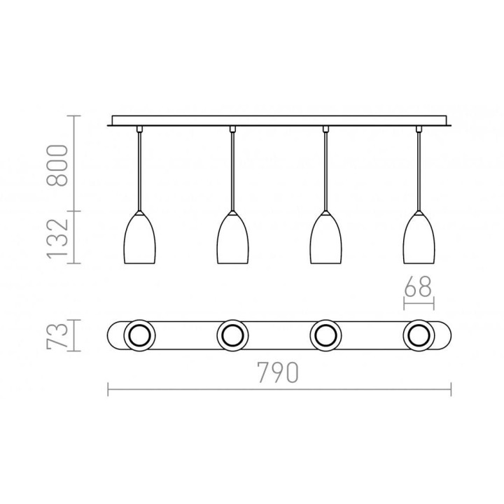 Redlux Babades IV Hanging lamp 4xGU10