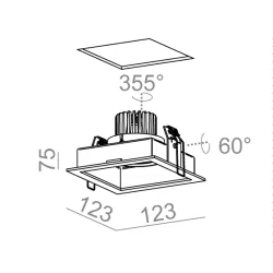 AQFORM SQUARES next 50x1 LED recessed 37979