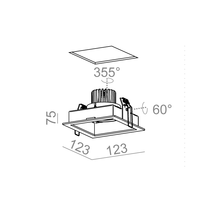AQFORM SQUARES next 50x1 LED wpuszczany 37979