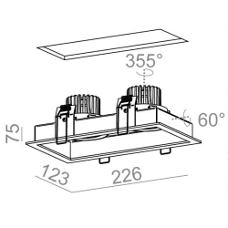 AQFORM SQUARES next 50x2 LED recessed 37980