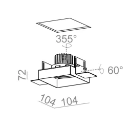 AQFORM SQUARES next 50x1 LED trimless recessed 37990