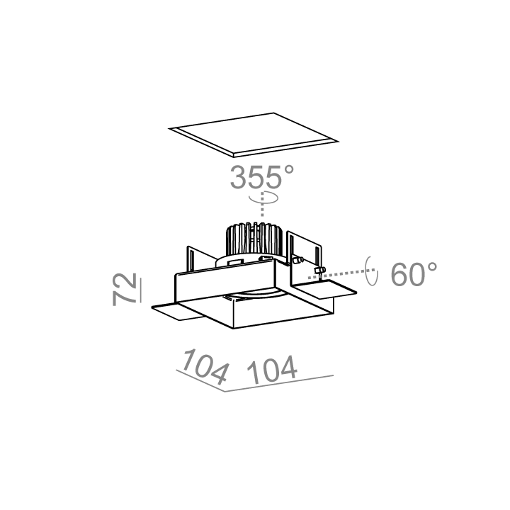 AQFORM SQUARES next 50x1 LED trimless wpuszczany 37990