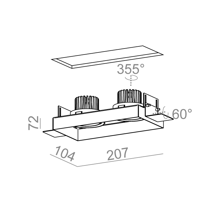 AQFORM SQUARES next 50x2 LED trimless wpuszczany 37991