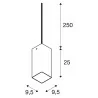 SLV QUADRASS 1003432 wisząca szkło E27