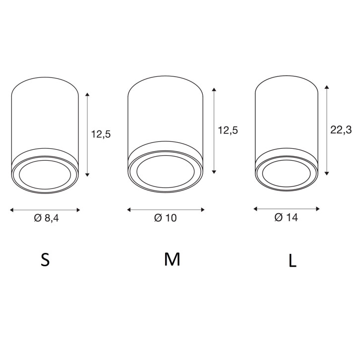 SLV Enola round S, M, L 100342 LED antracyt IP65