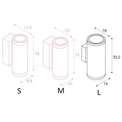 SLV Enola round Up-Down S, M, L 100342 outdoor wall lamp