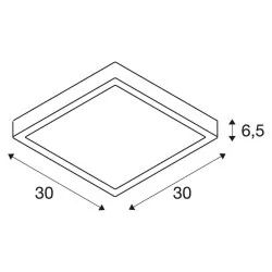 SLV AINOS plafon LED IP65 100344 biały, antracyt