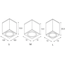 SPOTLINE Enola square S, M, L 1003420/1 LED antracyt IP65 3000K/4000K