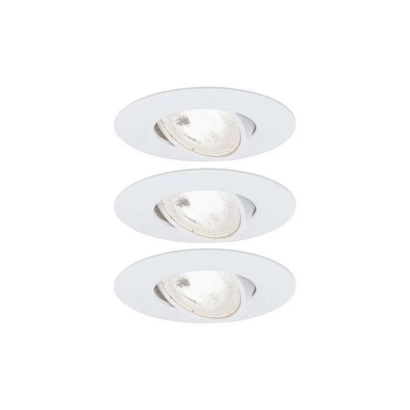 LED recessed lamp set of 3 swivel 3x5W 3000K White adjustable 230V