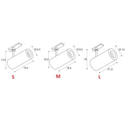 SLV NUMINOS S, M, L phase LED 3-fazowa do szyn czarna, biała