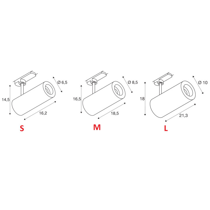 SLV NUMINOS S, M, L phase LED 3-fazowa do szyn czarna, biała