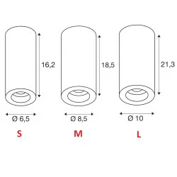 SLV NUMINOS S, M, L surface tube LED white, black