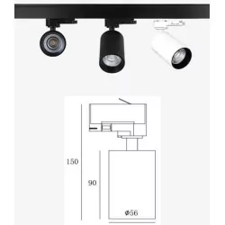 Reflektor szynowy 10W LED Track Light D1 biały, czarny