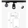 Track Light D1 10W LED white, black 3-phase