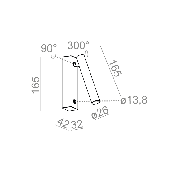 AQFORM PET micro R switch LED kinkiet 26508 z włącznikiem