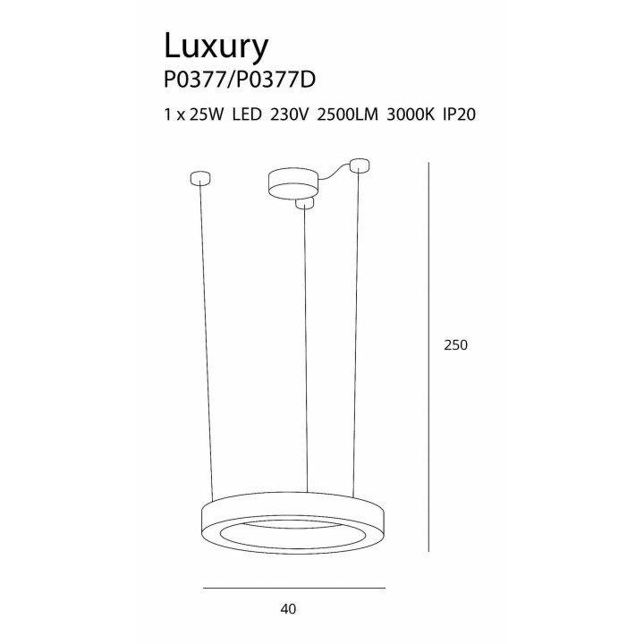 MAXlight LUXURY P0377 LED golden pendant lamp 40cm