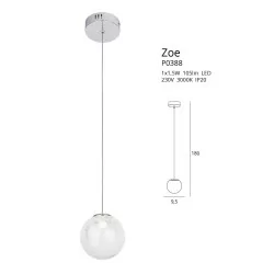 MAXlight ZOE P0388/9 lampa wisząca LED 1,5W złota, chrom